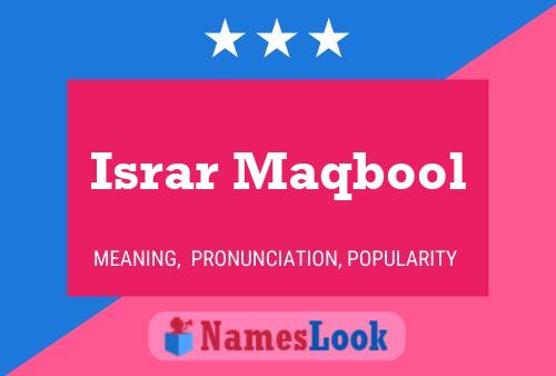 Israr Maqbool Name Poster