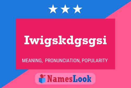 Iwigskdgsgsi Name Poster