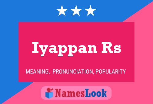 Iyappan Rs Name Poster