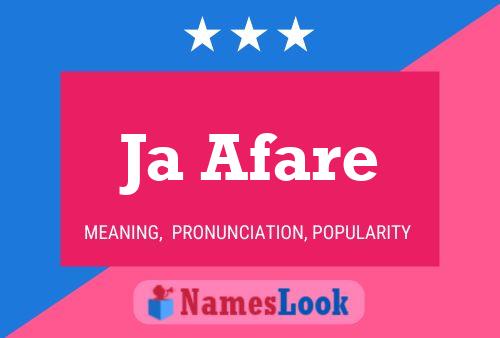 Ja Afare Name Poster