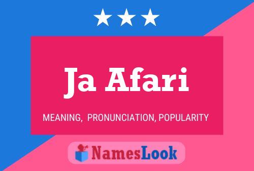 Ja Afari Name Poster