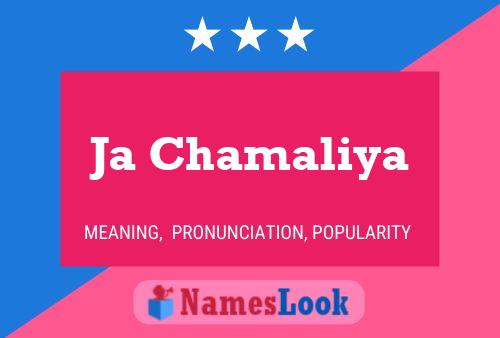 Ja Chamaliya Name Poster