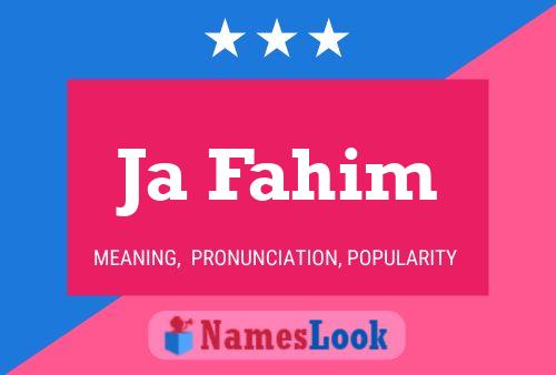 Ja Fahim Name Poster