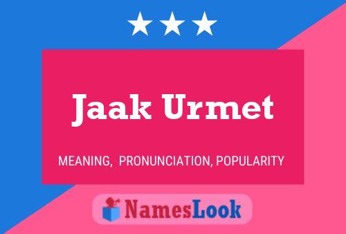 Jaak Urmet Name Poster