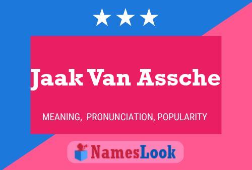 Jaak Van Assche Name Poster