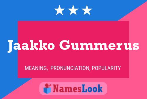 Jaakko Gummerus Name Poster