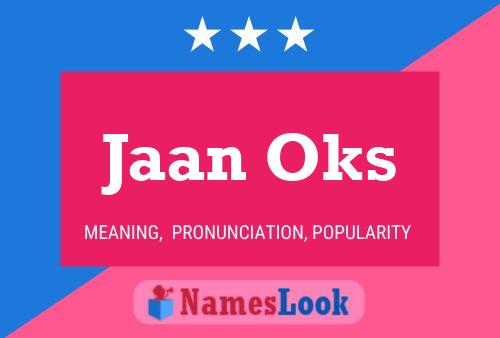 Jaan Oks Name Poster