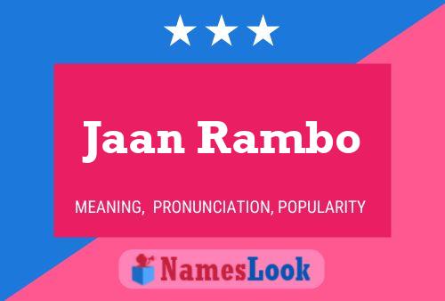 Jaan Rambo Name Poster