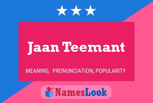 Jaan Teemant Name Poster