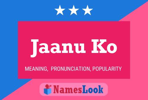 Jaanu Ko Name Poster