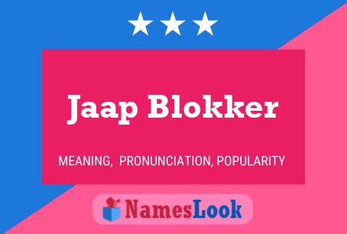 Jaap Blokker Name Poster