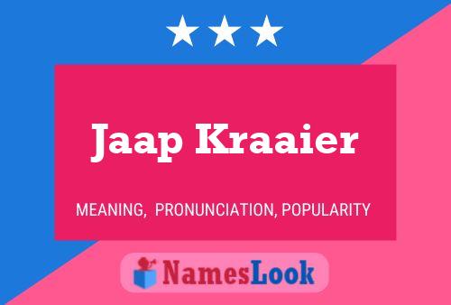 Jaap Kraaier Name Poster