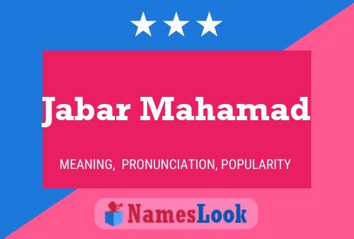 Jabar Mahamad Name Poster