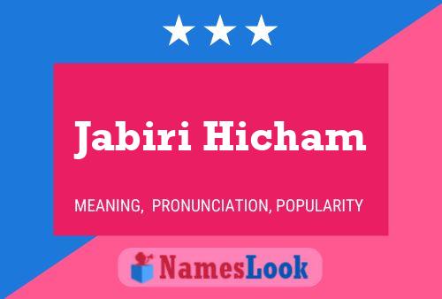 Jabiri Hicham Name Poster