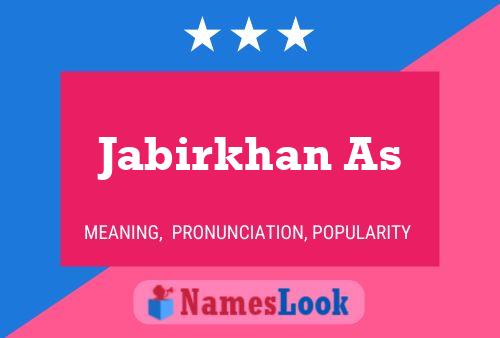 Jabirkhan As Name Poster