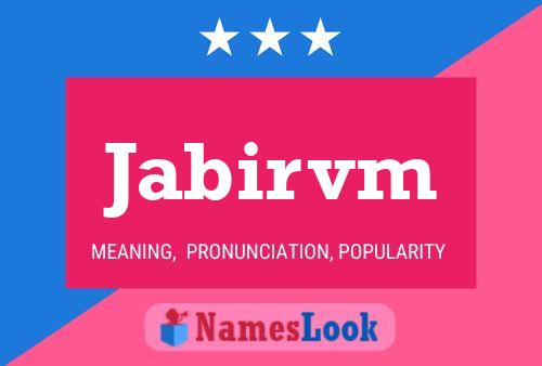 Jabirvm Name Poster