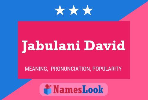 Jabulani David Name Poster