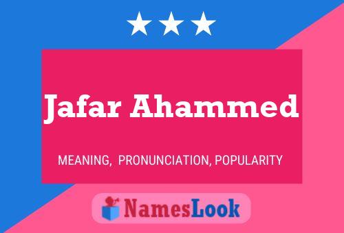 Jafar Ahammed Name Poster