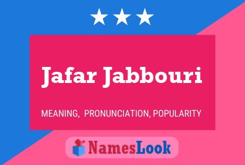 Jafar Jabbouri Name Poster