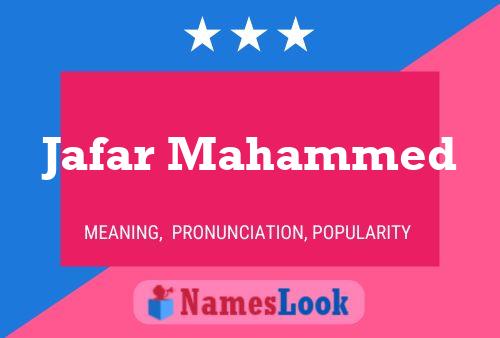 Jafar Mahammed Name Poster