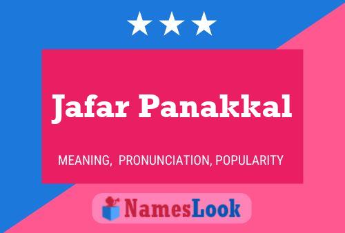 Jafar Panakkal Name Poster