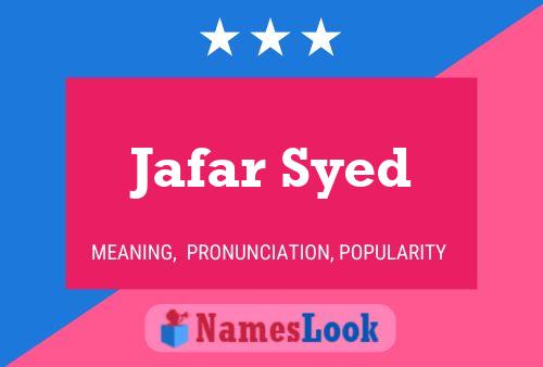 Jafar Syed Name Poster