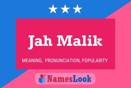 Jah Malik Name Poster