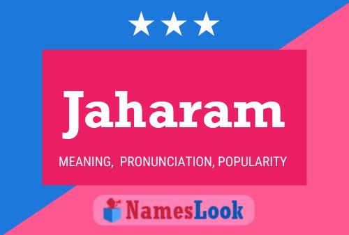 Jaharam Name Poster