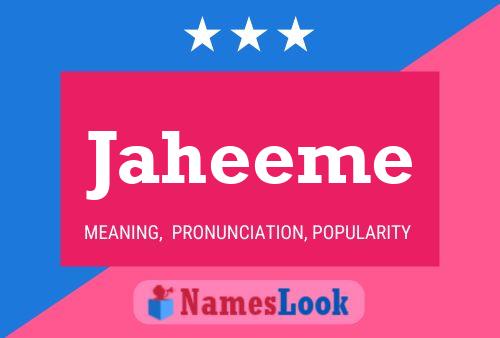 Jaheeme Name Poster