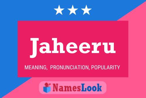 Jaheeru Name Poster