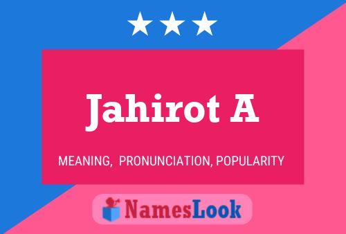 Jahirot A Name Poster