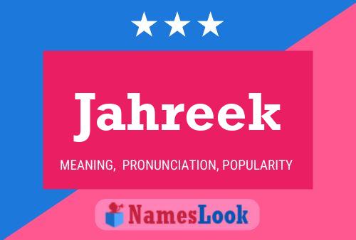 Jahreek Name Poster