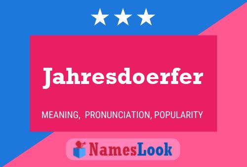 Jahresdoerfer Name Poster