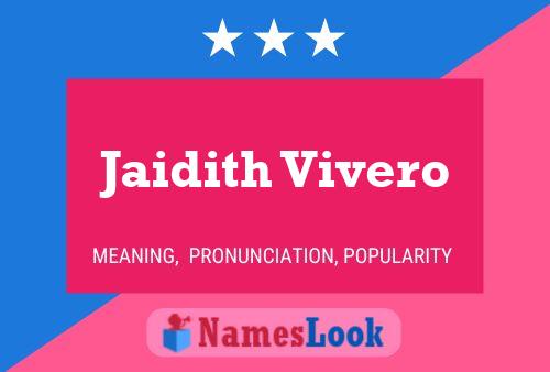 Jaidith Vivero Name Poster