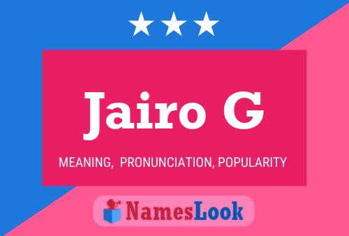 Jairo G Name Poster