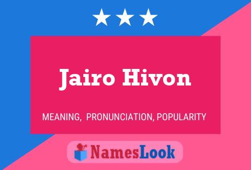 Jairo Hivon Name Poster