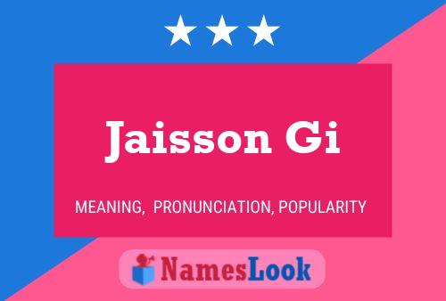 Jaisson Gi Name Poster