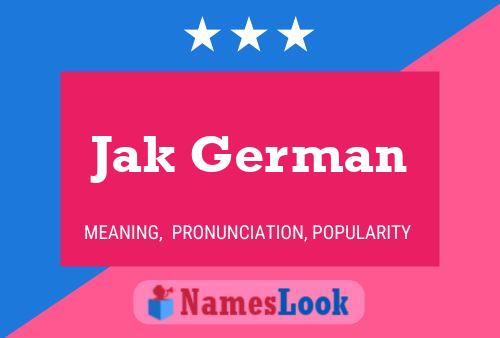 Jak German Name Poster