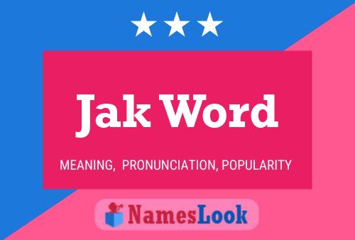 Jak Word Name Poster