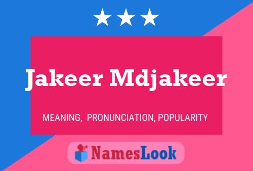 Jakeer Mdjakeer Name Poster