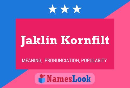 Jaklin Kornfilt Name Poster