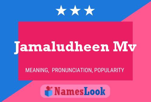 Jamaludheen Mv Name Poster