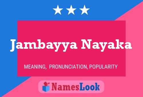 Jambayya Nayaka Name Poster