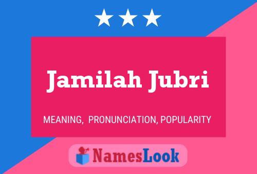 Jamilah Jubri Name Poster