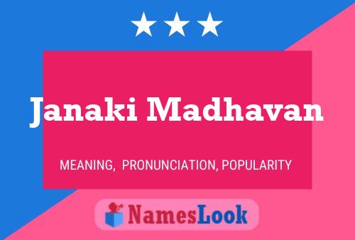 Janaki Madhavan Name Poster