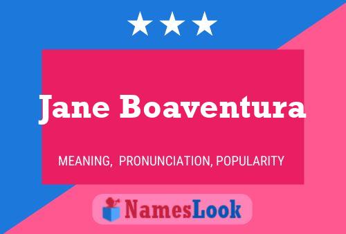 Jane Boaventura Name Poster