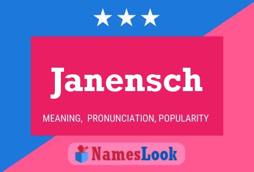 Janensch Name Poster