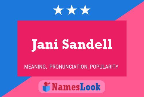 Jani Sandell Name Poster