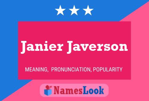 Janier Javerson Name Poster