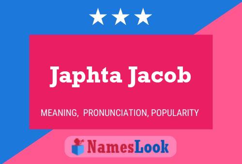 Japhta Jacob Name Poster